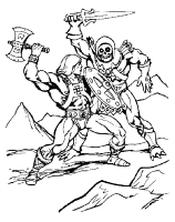 A coloring page of he-man and the masters of the universe